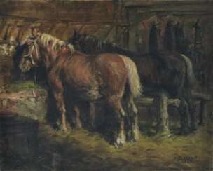 Luckhardt, Karl (1886 - Frankfurt a.M.- 1970) - Pferde im Stall