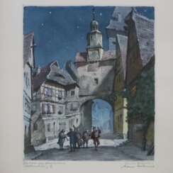 Böhme, Hans (1905-1982) - "Ständchen am Markusturm. Rothenburg"