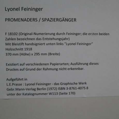 Feininger, Lyonel (1871 New York - 1956 ebenda) - "Spaziergänge - Foto 7