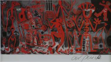 Penck, A.R. (*1939) - "DIS" (1982), handsignierte Kunstpostkart