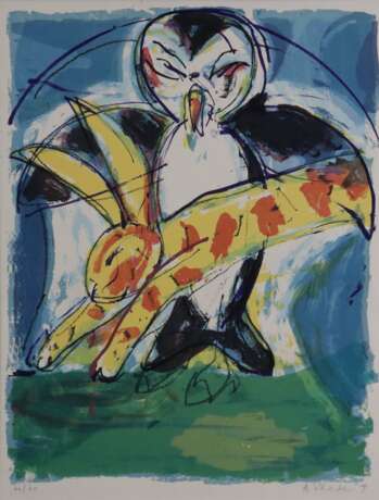 Vrede, Anton (*1953) - Pinguin und Hase, 1991, Farblithografie, - фото 1