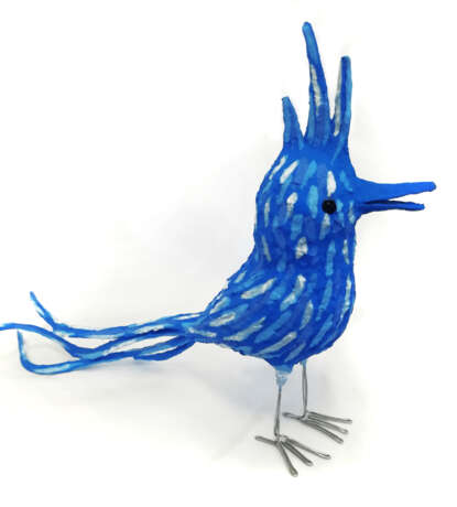 Статуэтка Синяя птица Папье-маше Акриловые краски иллюстрация сказки сказочный персонаж Москва 2022 г. - фото 2