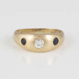 EDELSTEIN-RING Gelbgold. Ringmaß ca. 50, Ges.-Gew. ca. 4,9 - Foto 1