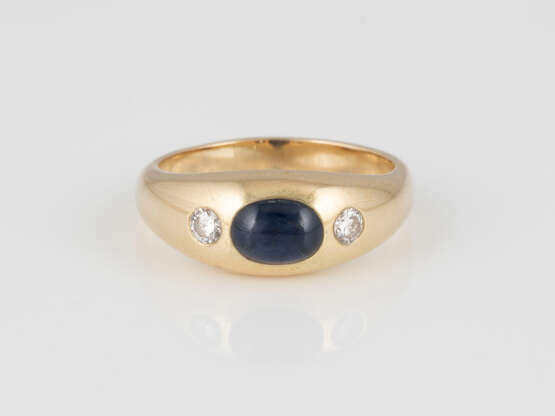 EDELSTEIN-RING Gelbgold. Ringmaß ca. 54, Ges.-Gew. ca. 6,0 - Foto 1