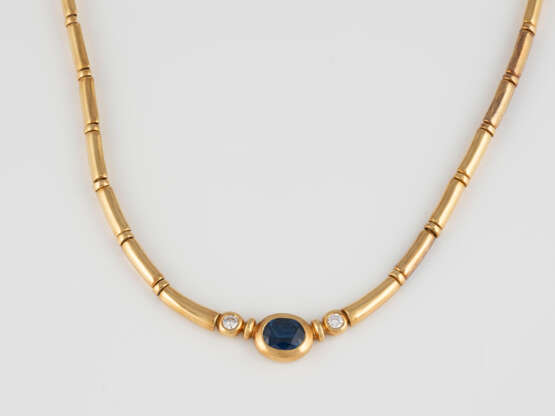 EDELSTEIN-COLLIER Gelbgold. L. ca. 41,5 cm, Ges.-Gew. ca. - Foto 1