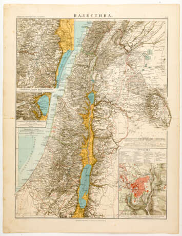 Russische Karte von Palästina mit Eintragung der hl. Orte - фото 1