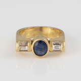 EDELSTEIN-RING Gelbgold. Ringmaß ca. 53,5, Ges.-Gew. ca. 9 - Foto 1