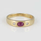 EDELSTEIN-RING Gelbgold. Ringmaß ca. 47, Ges.-Gew. ca. 2 - photo 1