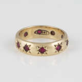 RUBIN-RING Gelbgold. Ringmaß ca. 50, Ges.-Gew. ca. 4,0 g. - Foto 1