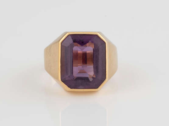 AMETHYST-RING Gelbgold. Ringmaß ca. 62, Ges.-Gew. ca. 15,0 - Foto 1