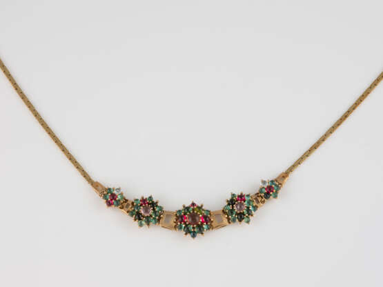 TURMALIN-COLLIER Gelbgold. L. ca. 38 cm, Ges.-Gew. ca. 31, - Foto 1