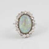 OPAL-RING MIT BRILLANTEN Weißgold. Ringmaß ca. 55, Ges.-Ge - photo 1