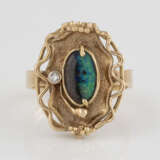 OPAL-RING Gelbgold. Ringmaß ca. 61, Ges.-Gew. ca. 7,2 g. G - photo 1