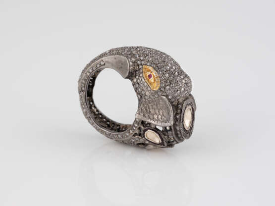 DIAMANT-RING 'ELEFANT' Silber. Ringmaß ca. 55, Ges.-Gew. c - Foto 1