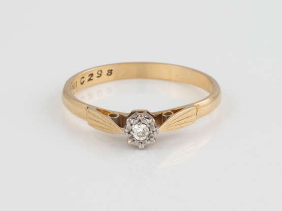 DIAMANT-RING Gelbgold, Weißgold. Ringmaß ca. 61, Ges.-Gew. - photo 1