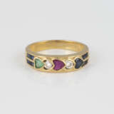 EDELSTEIN-RING Gelbgold. Ringmaß ca. 53, Ges.-Gew. ca. 4,1 - Foto 1