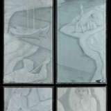 VIER GLASSPLATTEN 1920/1930er Dickwandige, farbloses Glas - photo 1