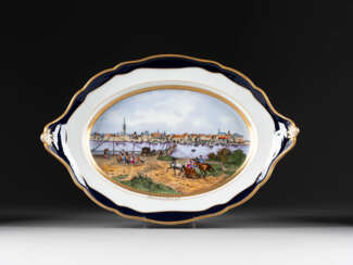 TABLETT MIT DÜSSELDORFER ANSICHT Deutsch, Meissen, 1850-19