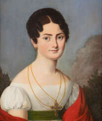 UNBEKANNTER PORTRAITIST Tätig um 1810  Portrait einer Dame