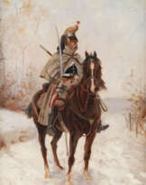 ANTON MARUSSIG (ATTR.) 1868 Gras - 1925 Dragoner Öl auf L