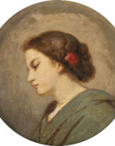 PHILIPP RUMPF 1821 Frankfurt a.M. - 1896 Mädchenkopf Öl a