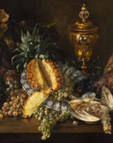 RUDOLF PETUEL 1870 - 1937 Großes Stillleben mit Ananas und