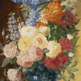 N. HENRY Tätig 1/2 20. Jh. Blumen in Vase Öl auf Holz. 90 - photo 1