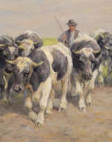 GEORG WOLF 1882 Niederhausbergen - 1962 Uelzen Bauer mit K