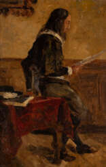 CARL RÜDELL (ATTR.) 1855 - 1939 Mann beim Lesen Öl auf Le