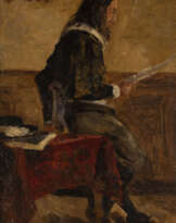 CARL RÜDELL (ATTR.) 1855 - 1939 Mann beim Lesen Öl auf Le