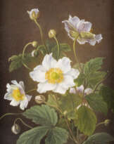 EMMA THOMSEN 1822 - 1897 Anemonen Öl auf Holz. 22 x 17 cm