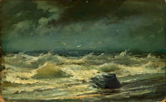 Stormy Sea, signed on the reverse. - Foto 1