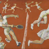 Game of Tennis, signed, also further signed, titled in Cyrillic and dated 1978 on the stretcher. - Foto 1