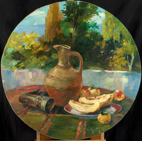 Still Life with a Jug and Melon, signed and dated 1978. - Foto 1