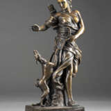 ANTOINE COYSEVOX 1640 - 1720 (nach) DIANA MIT HUND Bronze, - Foto 1