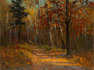 Falling Leaves, signed and dated 1929.