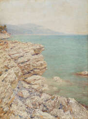 Rocky Coast, signed and dated 1913 on the reverse.