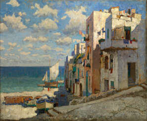 Fishermen’s Road, Capri, signed and dated 1926.