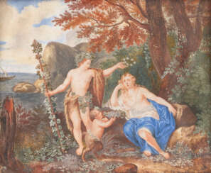 WOHL FLÄMISCHE SCHULE, UM 1700 BACCHUS UND ARIADNE Gouach