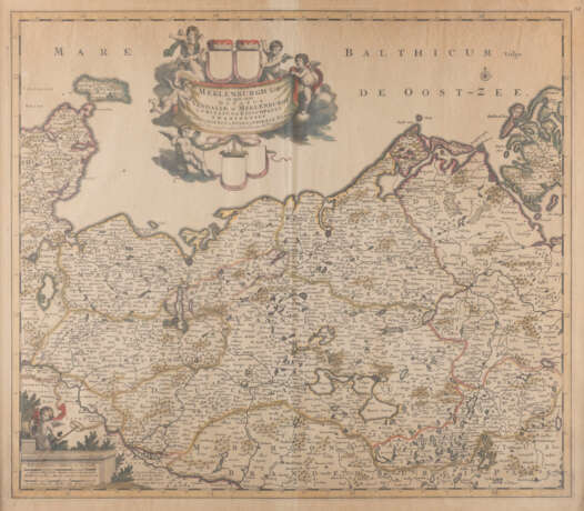 ZWEI LANDKARTEN VON MECKLENBURG Frederik de Wit (1610 - 16 - Foto 1