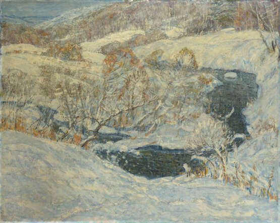 Winter Brook, signed and dated 1968, also further signed twice, titled in Cyrillic and dated on the stretcher. - Foto 1