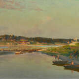 Evening on the Oka River, signed, titled  in Cyrillic and numbered “15” on the reverse" on the reverse. - Foto 1