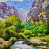 На склоне горы Leinwand реалистичная живопись Realismus Landschaftsmalerei Usbekistan 2023 - Foto 1