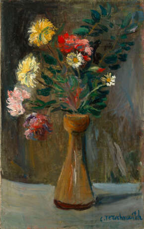 Chrysanthemums and Dasies in a Vase, signed. - photo 1