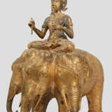 Große Buddha-Figur "Indra" auf einem dreiköpfigen Elefanten - photo 1