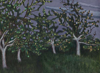 Apple Trees and Coastal Landscape, double-sided work.