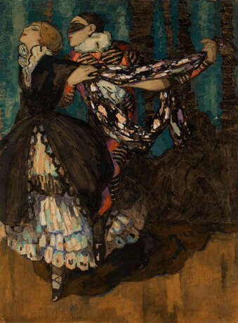 Harlequinade, Michel and Vera Fokine in the Ballet “Karnaval”, signed and dated 1922 - photo 1