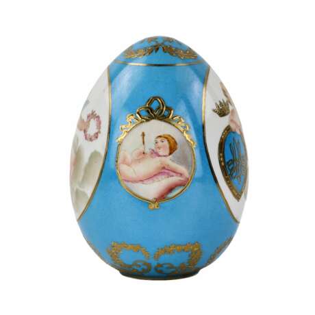 Grand oeuf de P&acirc;ques en porcelaine. Porcelain Hand Painted Gilding Neo-baroque 20th century г. - фото 2