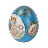 Grand oeuf de P&acirc;ques en porcelaine. Porcelain Hand Painted Gilding Neo-baroque 20th century - photo 4