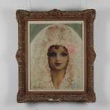 Une femme espagnole dans une cape blanche. Canvas oil 20th century - photo 1